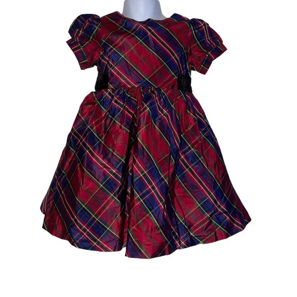 NWT Gymboree Plaid Christmas Dress Baby Girls 18 24 Months Holiday Silk Layered - Picture 2 of 10